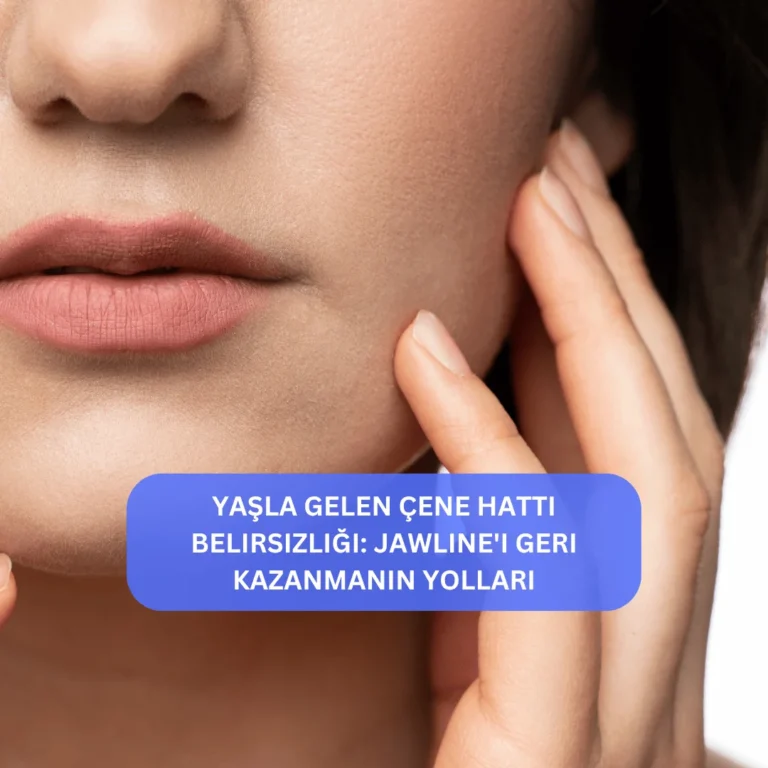 Yaşla birlikte çene hattı belirginliğini kaybetmiş kadın yüzü
